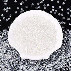 Прозрачный Прозрачное стекло Бисер, остекление стиль, круглые, прозрачные, 4~4.5 мм, отверстие : 1 мм, Около 4090 шт / фунт