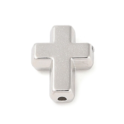 Платина CCB пластиковые шарики, крестик, платина, 16x12.5x5 мм, отверстие : 1.5 мм