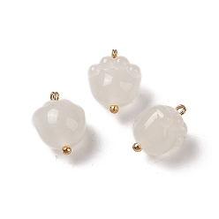 Dentelle Vieille Pendentifs acryliques, avec des boucles de cuivre, empreinte, vieille dentelle, 16x13x11mm, Trou: 1.6mm