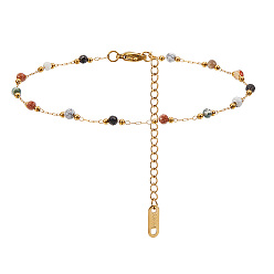 Золотой 1pc 316l хирургические браслеты из нержавеющей стали, цветные круглые, для женщин, золотые, 8-3/8 дюйм (212 мм)