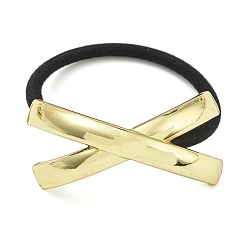Золотой Резинки для волос, держатель для хвоста из сплава крест-накрест, аксессуары для волос для женщин и девочек, золотые, внутренний диаметр: 51 мм, Кулон : 24x57x9 мм