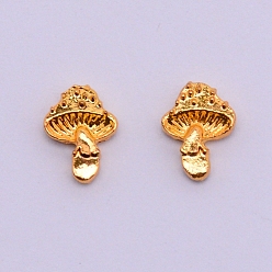 Золотой Сплав кабошонов, уф смола наполнитель материал, без кадмия и без свинца, гриб, золотые, 8x6x1.5 мм