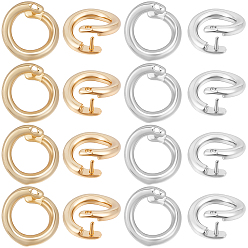 Позолоченный и Цвет Нержавейки 30шт. 2 цвета латунные застежки-кнопки, кольцо, настоящее золото и нержавеющая сталь, 7.5 мм, 15 шт / цвет