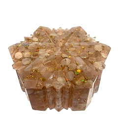 Лунный Камень Украшения из снежинок из натурального лунного камня с пайетками, украшения для дома из смолы, 95x45 мм