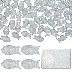 Светло-Голубой Набор для самостоятельного изготовления браслета из бисера в виде рыбки, в том числе стеклянные бусины, эластичная нить, Небесно-голубой, бусины : 15x8x5 мм, отверстие : 1 мм, 100 шт / коробка