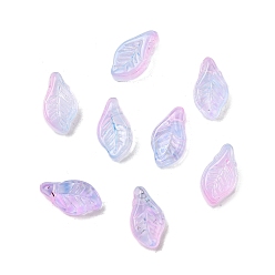 Сливовый Стеклянные бусины, лист, слива, 12x6.5x5 мм, отверстие : 0.8 мм