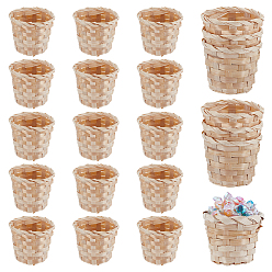 Бланшированный Миндаль Мини бамбуковая корзина, аксессуары для домашнего кукольного домика с микро-ландшафтом, притворяясь опорными украшениями, бланшированный миндаль, 60~94x75 мм, внутренний диаметр: 80 мм, 20 шт