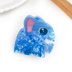 Слон Акриловые коготь заколки, Плут синий, слон, 63x54 мм