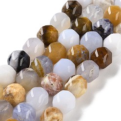 Халцедон Природные голубые халцедон бисер пряди, граненые, бусины с двойным сердечком и звездочкой, 8.5~10.5x9~10.5 мм, отверстие : 0.8 мм, около 40~42 шт / нитка, 15.43~15.94 дюйм (39.2~40.5 см)