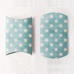Средний Бирюзовый Бумажные подушки, подарочная коробка конфет, Полька шаблонов точек, средне бирюзовый, 11 см