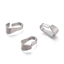 Stainless Steel Color Tarnish Resistant 201 Stainless Steel Snap on Bails, Stainless Steel Color, 14x8x6mm, Hole: 5x12.5mm