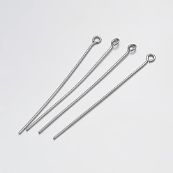 Платина Латунный штифт, платина, 50 мм, отверстие : 2 мм, штифты : 0.7 мм, Около 2380 шт / 500 г