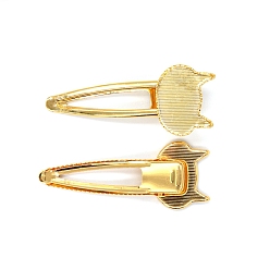 Золотой Желехная фурнитура заколки , для эмали, в форме кошки, золотые, 75x30 мм