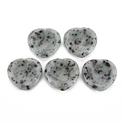 Джаспер Кунжут Натуральный камень для беспокойства большого пальца из кунжутной яшмы, карманные пальмовые камни, для лечения Рэйки снятие стресса, формы сердца, 39~40x39~40x5~6 мм