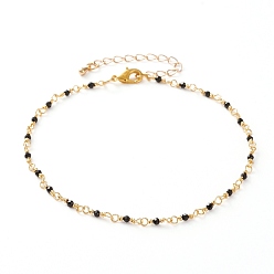 Шпинель Круглые граненые браслеты из натуральной шпинели, украшенные бусинами, с латунными карабин-лобстерами , золотые, 9-7/8 дюйм (25 см)