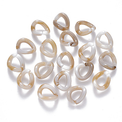 Цвет Древесины Акриловые связей кольца, разъемы для быстрой связи, для изготовления ювелирных цепочек, Стиль имитация драгоценных камней, твист, деревесиные, 15.5x13.5x6 мм, Внутренний диаметр: 9x6 мм, о 1250 шт / 500 г