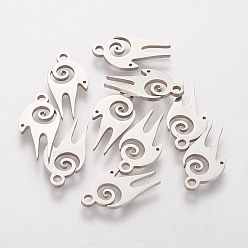 Нержавеющая Сталь Цвет Устойчивые к потускнению 201 подвески из нержавеющей стали, коза, цвет нержавеющей стали, 16x8x1.1 мм, отверстие : 1.5 мм