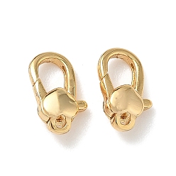 Сердце Карабин-лобстеры, латунные, без никеля , реальный 18 k позолоченный, сердце, 11.5x7x4 мм, отверстие : 1 мм
