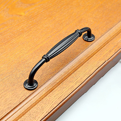 Черный Ручка ящика из алюминиевого сплава в матовом стиле, шкаф тянет ручки для аксессуаров ящика, чёрные, 147x14x35.3 мм, центр отверстия: 128мм