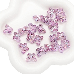 Фиолетовый 10 шт. прозрачные бусины-бабочки с акриловым покрытием, блеск бисера, фиолетовые, 14x18 мм