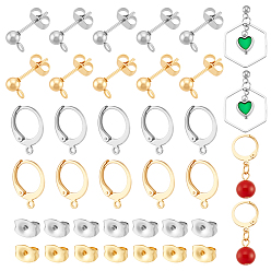 (52) Непрозрачная лаванда Наборы для поиска сережек своими руками, включая 304 застежки-крючки из нержавеющей стали, застежки-гвоздики и гайки для сережек., разноцветные