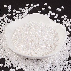 White MGB Matsuno Glass Beads, Peanut Japanese Seed Beads, Farfalle Butterfly Beads, AB Color Glass Seed Beads, White, 4x2x2mm, Hole: 0.5mm, about 15000pcs/bag, 450g/bag