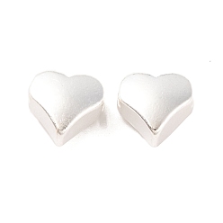 Посеребрённый Латунные бусины, без свинца и без кадмия, сердце, 925 серебро покрытием, 5.5x6x3.5 мм, отверстие : 1.4 мм