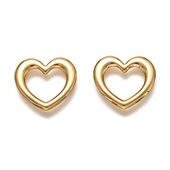 Golden 304 Stainless Steel Linking Rings, Heart, Golden, 13x13x1.5mm, Inner Diameter: 6x9mm