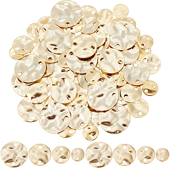 Настоящее золото 24K 80шт 4 стили латунные подвески для разъемов, плоско-круглые, крутить круглые звенья, реальный 24 k позолоченный, 6~12x0.8~1 мм, отверстие : 0.8~1.4 мм, 20 шт / стиль