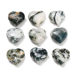 Tree Agate Natural Tree Agate Beads, Heart, 11x12~13x8mm, Hole: 1.4~1.8mm