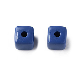 Royal Blue Opaque Acrylic Beads, Cube, Royal Blue, 12.5x12.5x12.5mm, Hole: 3.5mm, about 263pcs/500g