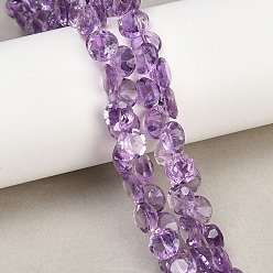 Аметист Природный аметист нитей бисера, граненые, алмаз, Топ пробуренной, 8x4.5 мм, отверстие : 0.3 мм, около 52 шт / нитка, 8.27'' (21 см)