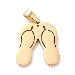 Золотой 304 подвески из нержавеющей стали, лазерная резка, шлепанцы / шанкла, золотые, 19x17x1.2 мм, отверстие : 3x5 мм
