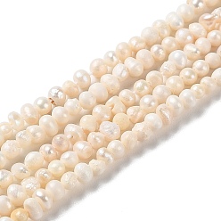 PapayaWhip Natural Cultured Freshwater Pearl Beads Strands, Potato, Grade B, PapayaWhip, 2~4x2~3mm, Hole: 0.5mm, about 124pcs/strand, 13.78 inch(35cm)