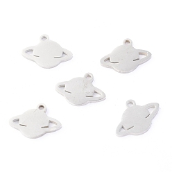 Нержавеющая Сталь Цвет Не тускнеющие 304 подвески из нержавеющей стали, лазерная резка, планета, цвет нержавеющей стали, 12.5x9x1.1 мм, отверстие : 1.2 мм