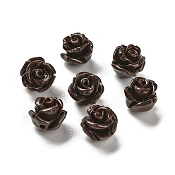Кокосово-Коричневый Резные бусины из синтетического коралла, окрашенные, цветок, кокосового коричневый, 8.5x8.5x8 мм, отверстие : 1.2 мм