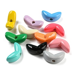 (52) Непрозрачная лаванда Выпечка краски акриловые бусины, лист, разноцветные, 8.5x17x7 мм, отверстие : 2 мм