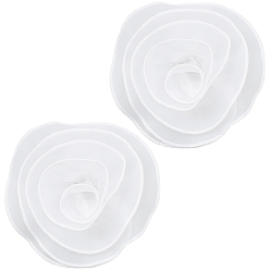 Белый Многорядные броши-цветы из полиэстера, белые, 150 мм