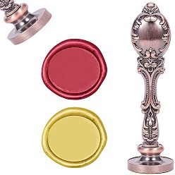 Красная Медь DIY альбом, с латунной восковой печатью и ручками из сплава, Красная медь, 103 мм, штампы: 2.5x1.45 см