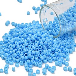 (43) Opaque Blue Turquoise Тохо 8/0 круглые бусины, японский бисер, (43) непрозрачная голубая бирюза, 3 мм, отверстие : 1 мм, Около 1111 шт / 50 г