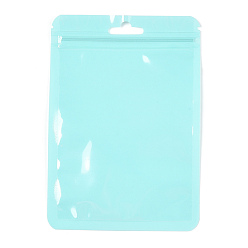 Бледно-бирюзовый Пластиковые пакеты Инь-Янь цвета макарон с застежкой-молнией, закрывающиеся сумки, пакеты с самоуплотнением, верхнего уплотнения, прямоугольные, бледные бирюзовая, 15x10.5x0.15 см, односторонняя толщина: 2 мил(0.05мм)