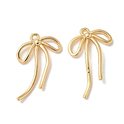 Настоящее золото 18K Латунные подвески, без кадмия, без никеля и без свинца, бантом, реальный 18 k позолоченный, 20x12x2 мм, отверстие : 1 мм