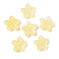 Желтый Прозрачная аэрозольная краска стеклянные шарики, цветок, желтые, 15.5x16x3.5 мм, отверстие : 1.8 мм