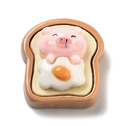 Свинья Красочные свиньи тематика непрозрачные смоляные кабошоны, свинья, 24x23x13.5 мм