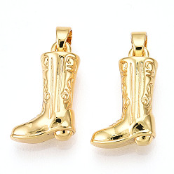 Настоящее золото 18K Латунные подвески, без кадмия и без свинца, брелоки для ботинок, реальный 18 k позолоченный, 17x10.5x6 мм, отверстие : 4x2.5 мм