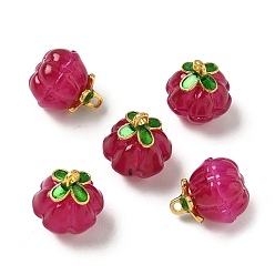 (123L) Белый крем непрозрачный блеск Стеклянные прелести, тыква, с золотой эмали сплава выводов, огнеупорный кирпич, 14.5x13 мм, отверстие : 1.5 мм