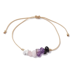 Смешанные камни Браслеты из плетеных бусин из смешанных натуральных и синтетических драгоценных камней, внутренний диаметр: 3/8~3 дюйм (0.9~7.5 см)