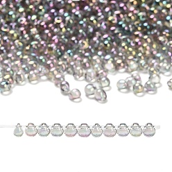 (DP2440) Transparent Gray Rainbow Luster Миюки 3.4мм капельные бусины, японский бисер, прозрачные цвета lustered, (dp2440) прозрачный серый радужный блеск, 3.4x3 мм, отверстие : 0.65 мм, Около 8100 шт / 450 г