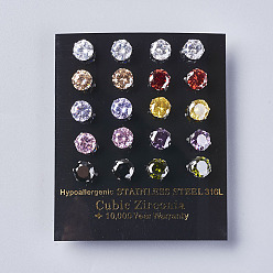 (52) Непрозрачная лаванда Серьги кубического циркония, с 304 фурнитурой из нержавеющей стали, разноцветные, 15x7 мм , штифт: 0.6 мм