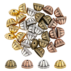 (52) Непрозрачная лаванда 32 шт 4 цвета тибетский стиль сплав бусины конусы, для кисточки подвеска, разноцветные, 13x20x12 мм, отверстие : 2 мм, 8 шт / цвет